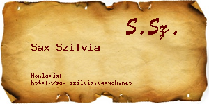 Sax Szilvia névjegykártya